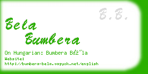 bela bumbera business card